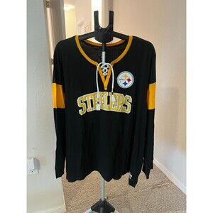 NWT! Pittsburgh Steelers New Era NFL Football Women’s Lace Up Long Sleeve 3X
